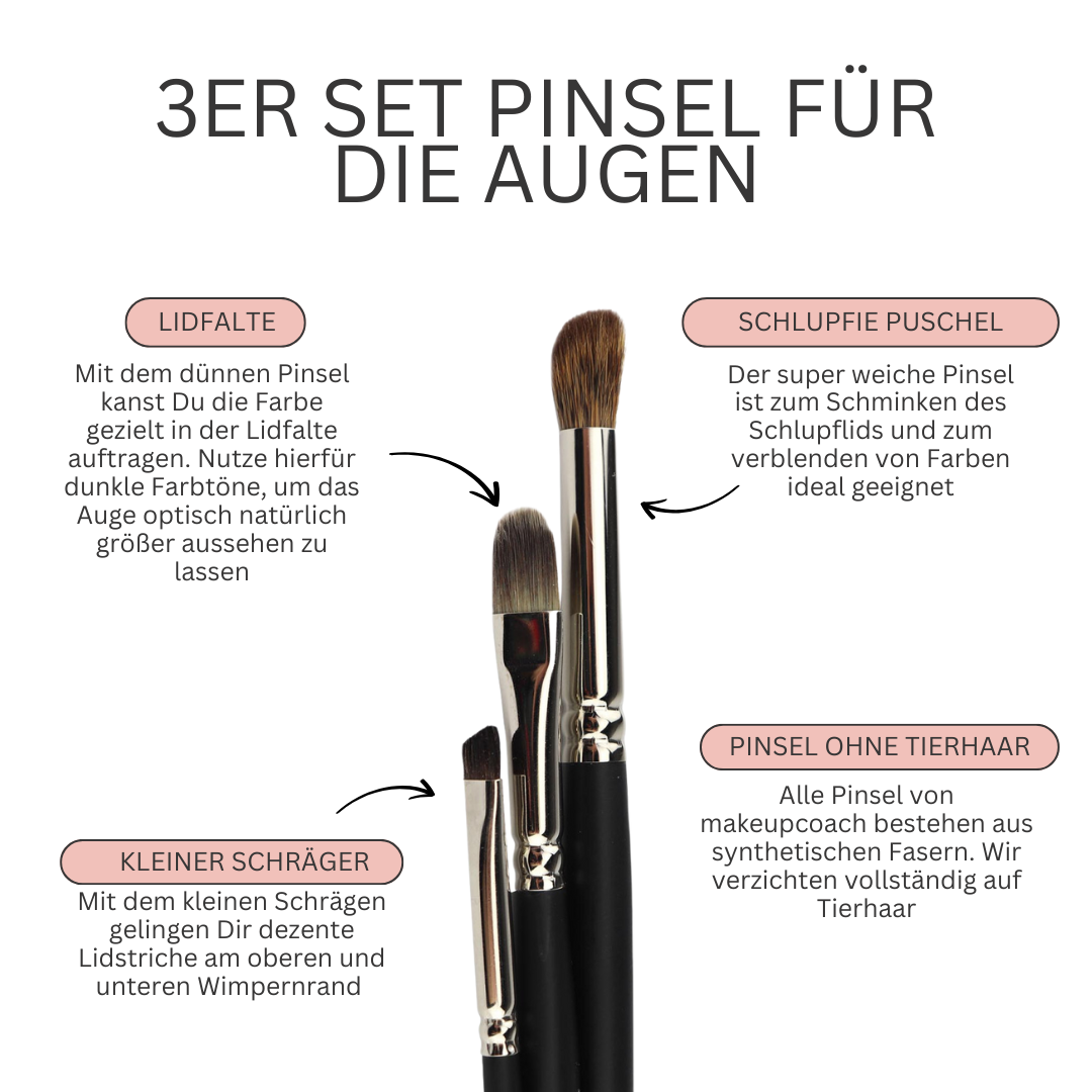 3er Set Pinsel für die Augen