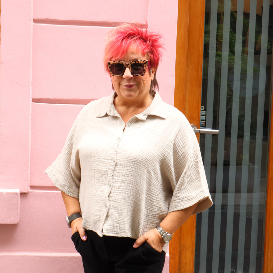 Musselin Kurzarm-Bluse