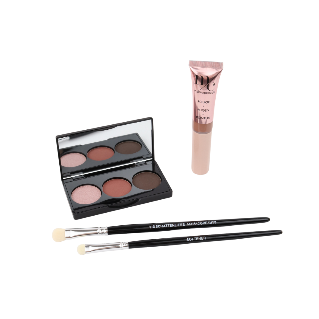 Mamaco Set: Creamy, 3er Palette, Pinsel Softener & Lidschatten Liebe