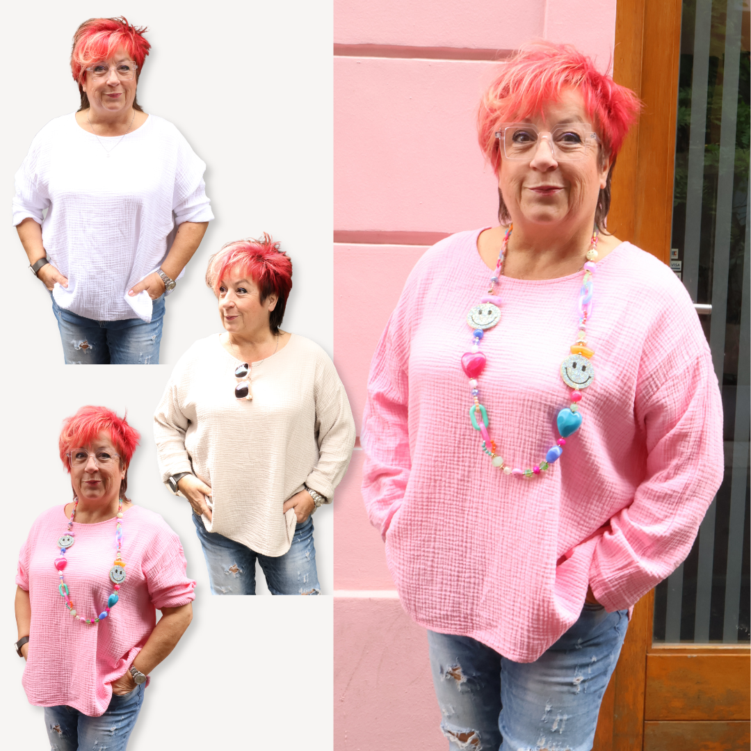 Musselin Langarm Shirt