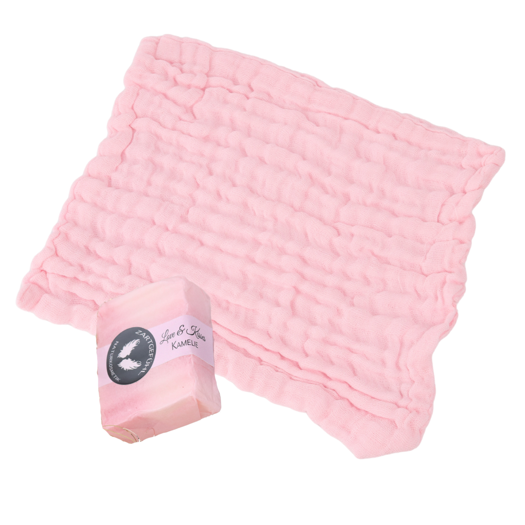 Geschenkset: Waschlappen mit Gesichtsseife