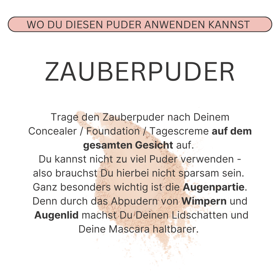 Zauberpuder, verschiedene Größen