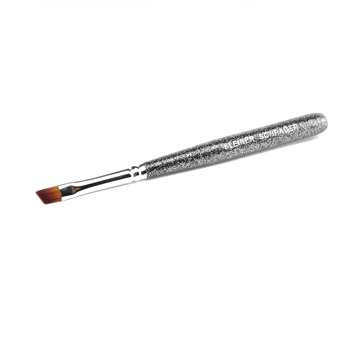 Pinsel für Wimpernrand, Kleiner Schräger, kurz Silber Glitter, www.makeupcoach.com