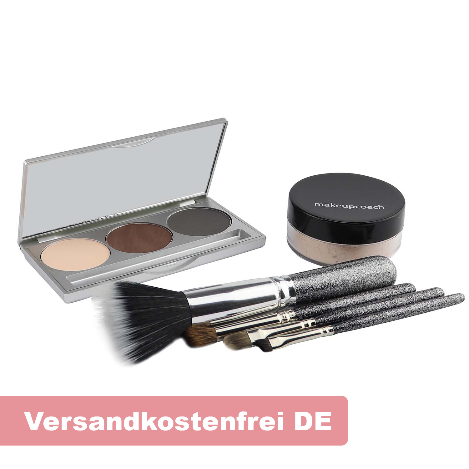 mit kurzen Pinseln / Silber/ klassische Palette