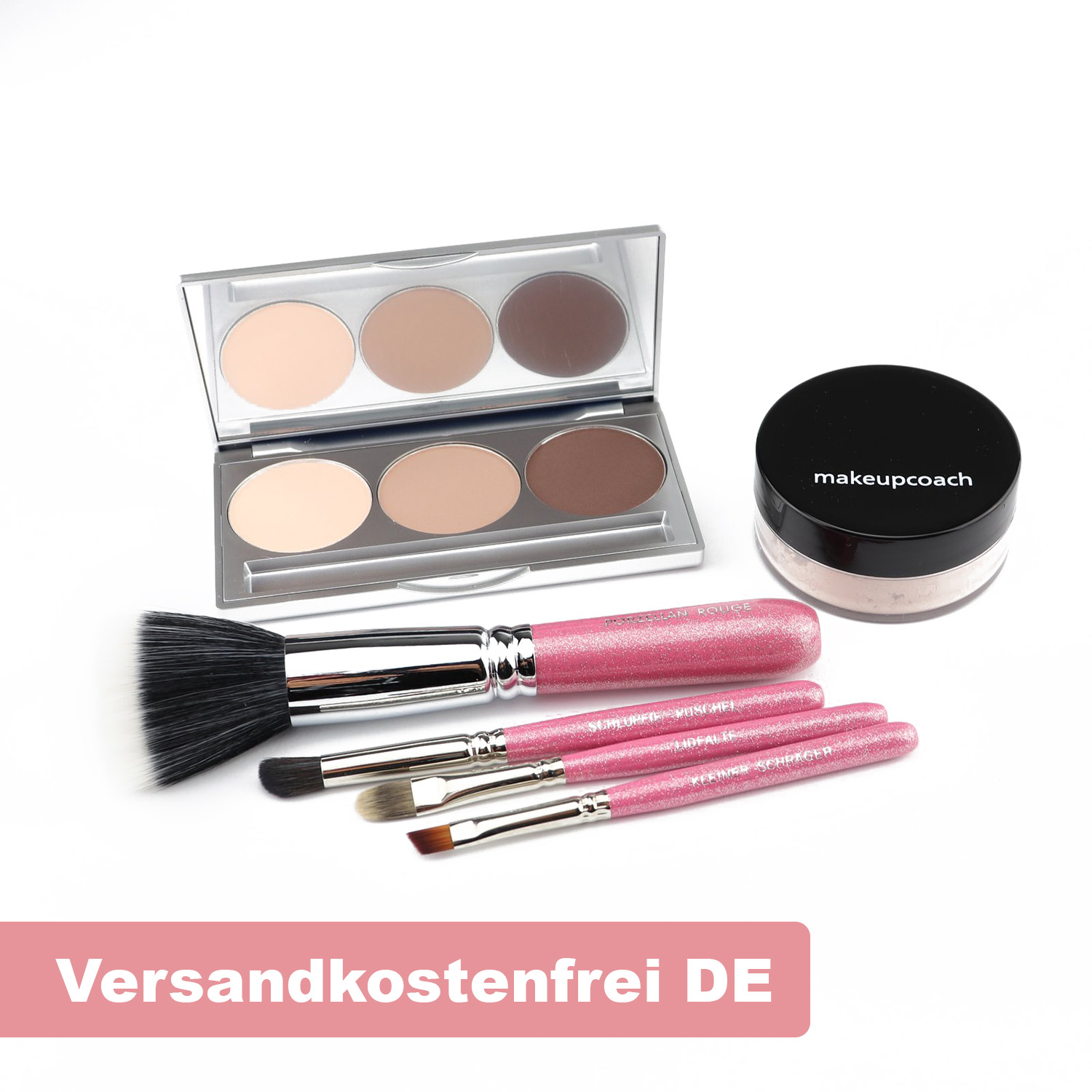 GA mit kurzen Pinseln, Pink Glitzer mit Schlupfie Palette
