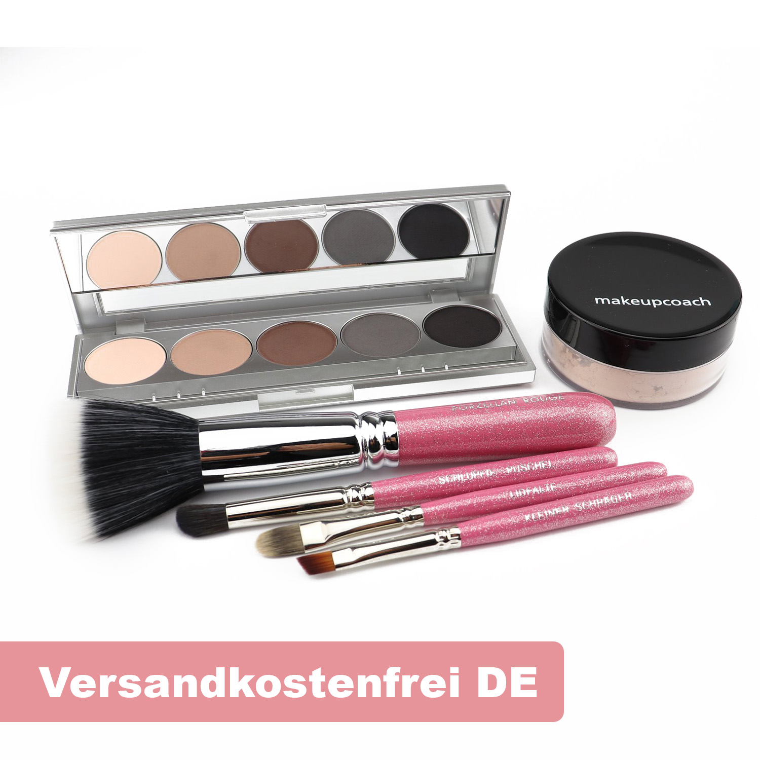 GA mit kurzen Pinseln, Pink, Glitzer, mit 5er Palette